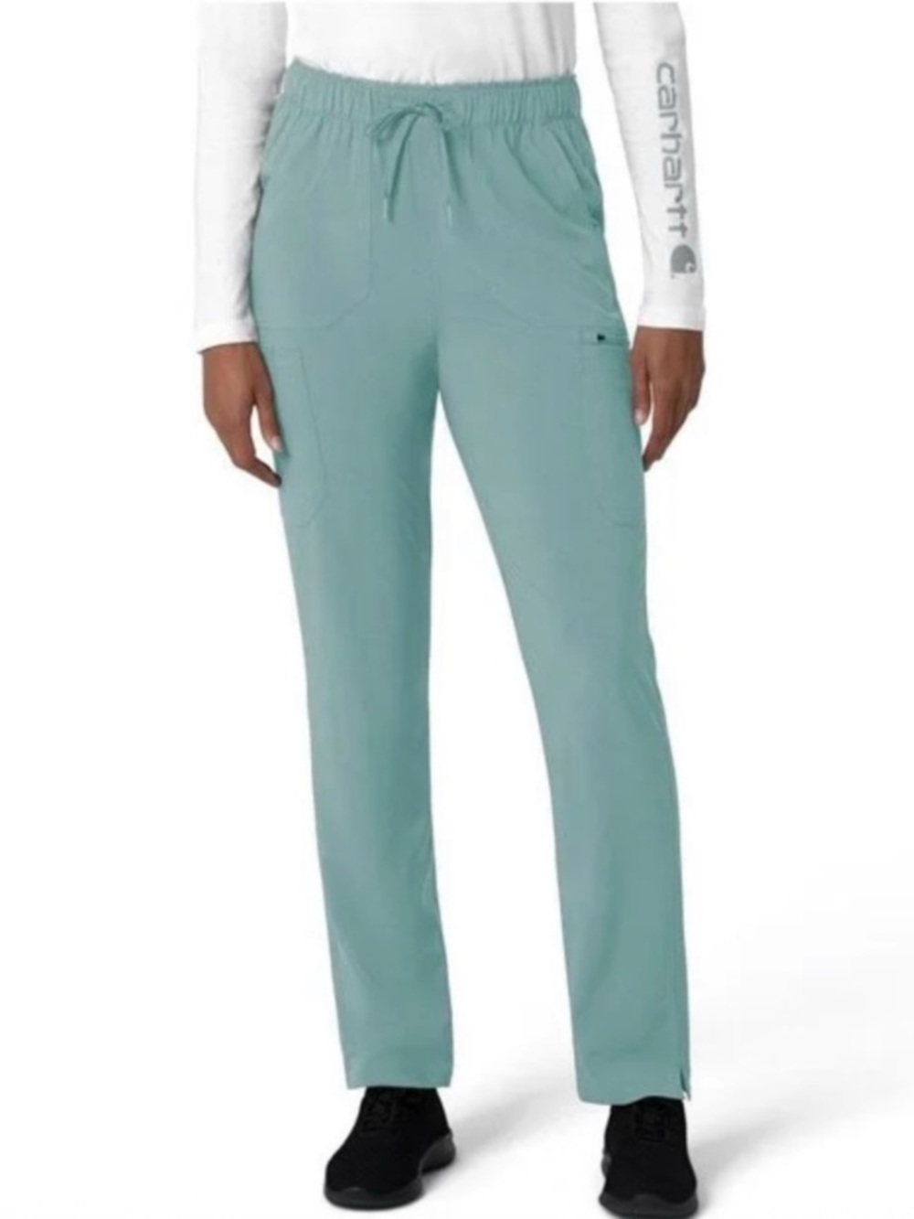 Carhartt Women’s Dusty Teal Force Cross-Flex Straight Leg Cargo Scrub Pants 2XL